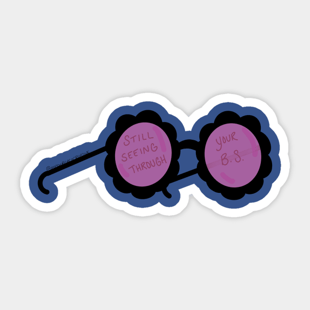 Rose colored glasses Sticker by MamaBearCreative